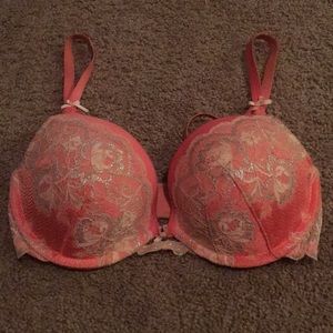 Pink lacy bra